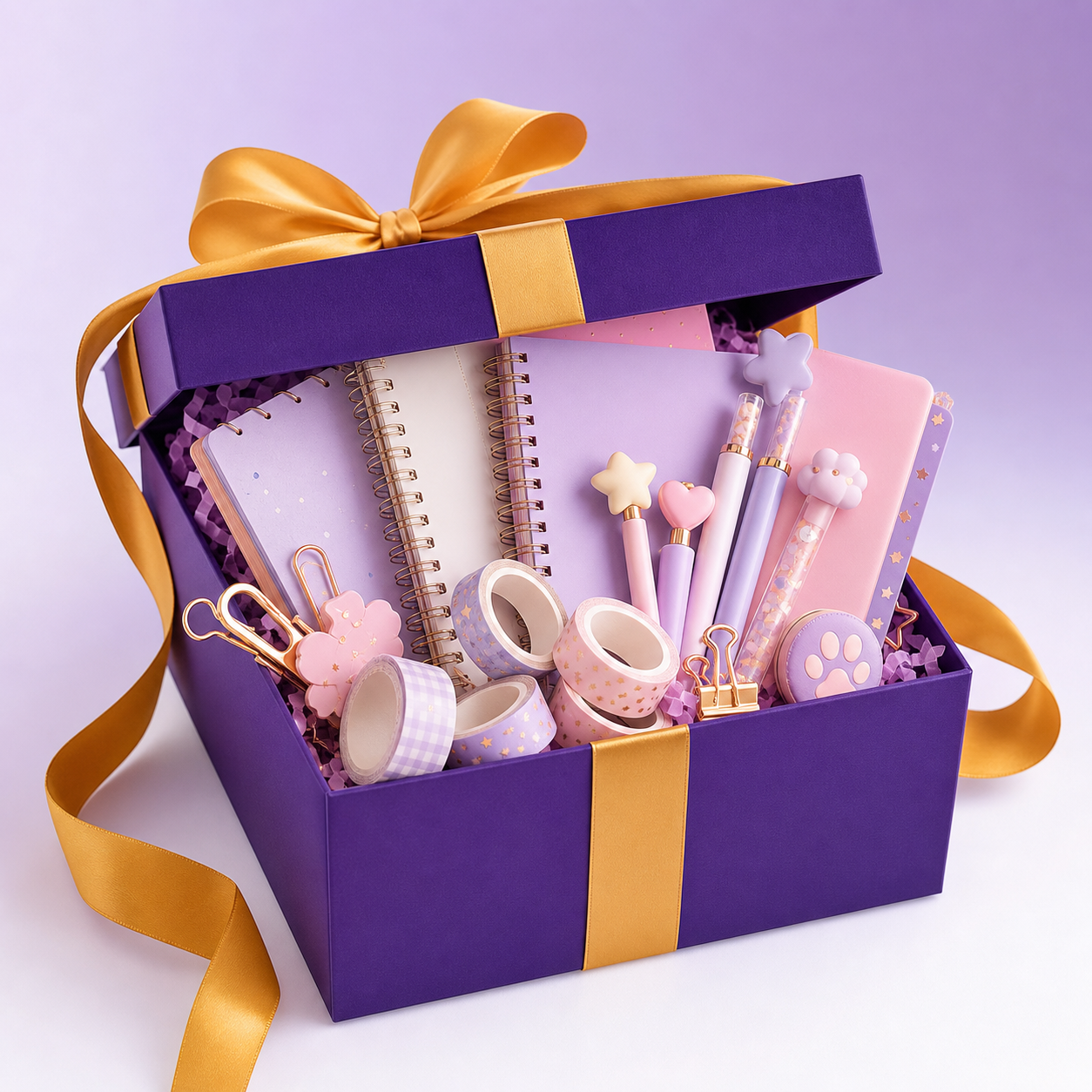 Kawaii Stationery Mystery Box with pens and washi tape