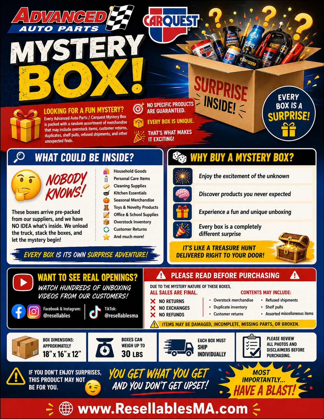 Advanced Auto Carquest mystery box illustration