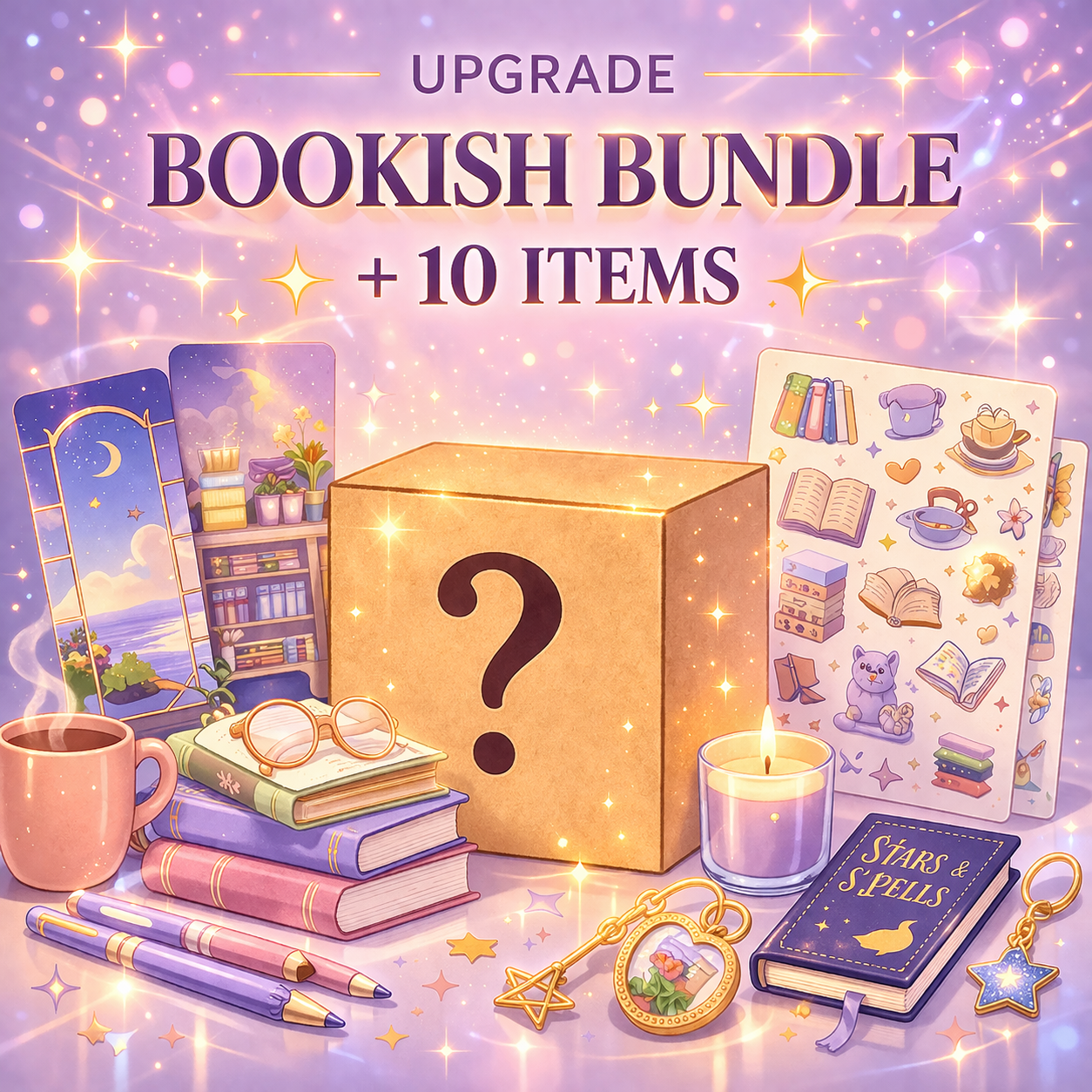 Bookish mystery box blind box with 10 surprise stationery items