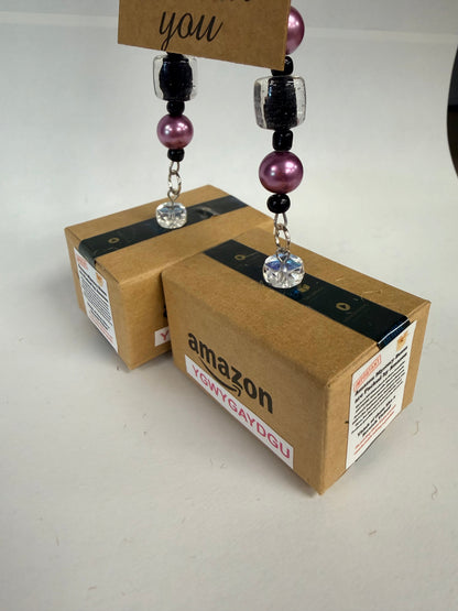 Miniature mystery box earrings with sterling silver posts