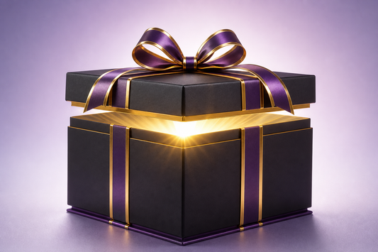 Ultimate Collector Mystery Box with golden light